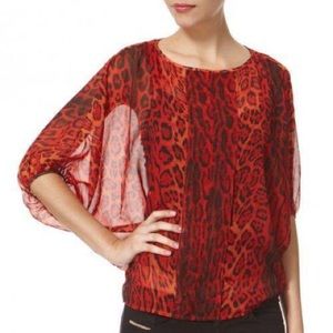 🔥FINAL PRICE🔥 New Ted Baker Red Leopard Blouse